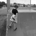 Harry stands on a ramp slope, New Kittens, and The Skate Park, Town Moors, Eye, Suffolk - 3rd July 2021