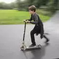 Fred on a half-pipe, New Kittens, and The Skate Park, Town Moors, Eye, Suffolk - 3rd July 2021