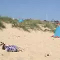 Fred's buried in the beach, A Day on the Beach, Southwold, Suffolk - 18th July 2021