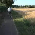 Phil cycles the path through the Lows, The BSCC at The Crown, Gissing, Norfolk - 22nd July 2021