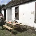 Evelyn and Davida chat, Pints of Guinness and Streedagh Beach, Grange and Sligo, Ireland - 9th August 2021