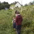 Rachel, Fern and Fred return from the trampoline, Pints of Guinness and Streedagh Beach, Grange and Sligo, Ireland - 9th August 2021