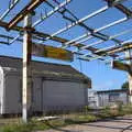 The frame of the garage's roof is still standing, A Trip to Manorhamilton, County Leitrim, Ireland - 11th August 2021