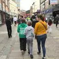 Fred, Harry and Isobel on Castle Street, Dippy and the City Dinosaur Trail, Norwich, Norfolk - 19th August 2021