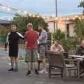 The lads chat in the 'beer garden', The BSCC at The Crown, Dickleburgh, Norfolk - 19th August 2021