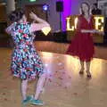Isobel and Janet throw some shapes, Petay's Wedding Reception, Fanhams Hall, Ware, Hertfordshire - 20th August 2021