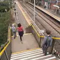 We cross the bridge to platform 2, Head Out Not Home: A Music Day, Norwich, Norfolk - 22nd August 2021