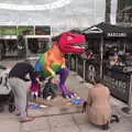 A rainbow dinosaur outside The Forum, Head Out Not Home: A Music Day, Norwich, Norfolk - 22nd August 2021