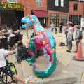 The boys hang out near the Riverside dinosaur, Head Out Not Home: A Music Day, Norwich, Norfolk - 22nd August 2021