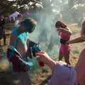 A paint fight breaks out, Maui Waui Festival, Hill Farm, Gressenhall, Norfolk - 28th August 2021