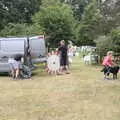 Andrew rolls away a roulette wheel, The Brome and Oakley Fête, Oakley Hall, Suffolk - 19th September 2021