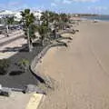 A view of the beach from a volcano-rock tower, Five Days in Lanzarote, Canary Islands, Spain - 24th October 2021