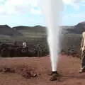 The artificial geyser goes off violently, The Volcanoes of Lanzarote, Canary Islands, Spain - 27th October 2021