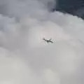 A JAL plane flies past below, The Volcanoes of Lanzarote, Canary Islands, Spain - 27th October 2021