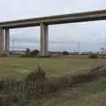 The Orwell Bridge with Ipswich docks behind, A New Playground and Container Mountain, Eye, Suffolk - 7th November 2021