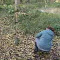 Isobel takes a photo of the memorial tree, A New Playground and Container Mountain, Eye, Suffolk - 7th November 2021