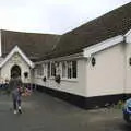 Isobel heads into the village hall, Brome Village Hall's 50th Anniversary, Brome, Suffolk - 12th November 2021