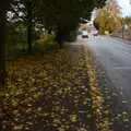 Autumn leaves on Lambseth Street, The GSB and Remembrance Day Parades, Eye and Botesdale, Suffolk - 14th November 2021