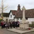 The vicar does a reading, The GSB and Remembrance Day Parades, Eye and Botesdale, Suffolk - 14th November 2021