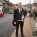 Nosher with cornet and band uniform on, The GSB and Remembrance Day Parades, Eye and Botesdale, Suffolk - 14th November 2021