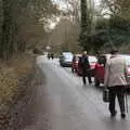 The band disperses along the street in Thornham, GSB Carols and Beer With the Lads, Thornham and Thorndon, Suffolk  - 18th December 2021