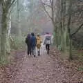 We head off through the woods, A Return to Thornham Walks, Thornham, Suffolk - 19th December 2021