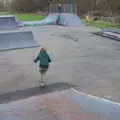 Fred scoots down a ramp, Scooters and a Bit of Christmas Shopping, Eye and Norwich, Norfolk - 23rd December 2021