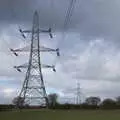 Pylons stride across the land, Weybread Pits and a Sunday Walk, Brome, Suffolk - 6th March 2022