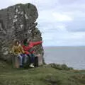 Isobel points out to sea, Greencastle, Doagh and Malin Head, County Donegal, Ireland - 19th April 2022