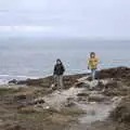 The boys on the cliff at Malin Head, Greencastle, Doagh and Malin Head, County Donegal, Ireland - 19th April 2022