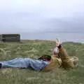 Harry points up to the sky, Greencastle, Doagh and Malin Head, County Donegal, Ireland - 19th April 2022