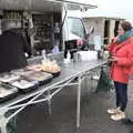 Isobel gets a coffee from the van, Greencastle, Doagh and Malin Head, County Donegal, Ireland - 19th April 2022