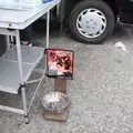 A dog bowl with a scary cat photo, Greencastle, Doagh and Malin Head, County Donegal, Ireland - 19th April 2022