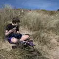 Fred plays flute in the dunes, Greencastle, Doagh and Malin Head, County Donegal, Ireland - 19th April 2022