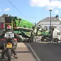 A huge harvester gets stuck in Moville, Greencastle, Doagh and Malin Head, County Donegal, Ireland - 19th April 2022