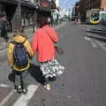 Harry and Isobel cross George's Street, Blackrock North and South, Louth and County Dublin, Ireland - 23rd April 2022