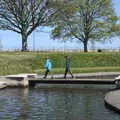 The boys cross a bridge, Blackrock North and South, Louth and County Dublin, Ireland - 23rd April 2022