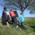 The buggy is pushed up a hill for a shortcut, Blackrock North and South, Louth and County Dublin, Ireland - 23rd April 2022