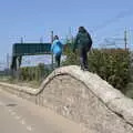 The boys walk along the wall by the DART, Blackrock North and South, Louth and County Dublin, Ireland - 23rd April 2022