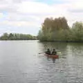 Fred and Isobel head out onto the lake, The Canoe's First Outing, Weybread Lake, Harleston - 1st May 2022