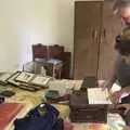 Suzanne reads a diary, A 1940s Timewarp, Site 4, Bungay Airfield, Flixton, Suffolk - 9th June 2022