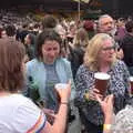 Megan gets an extra-large beer, The Killers at Carrow Road, Norwich, Norfolk - 9th June 2022