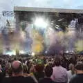 The first of several confetti explosions, The Killers at Carrow Road, Norwich, Norfolk - 9th June 2022
