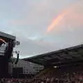 A rainbow briefly appears over the stadium, The Killers at Carrow Road, Norwich, Norfolk - 9th June 2022