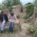 Soph and Fred sit on a wall in the castle, Fred's Flute Exam and Sean and Hannah Visit, Norwich and Brome, Suffolk - 18th June 2022