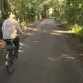 Mick the Brick cycles through Thornham Woods, Pizza at the Village Hall, Brome, Suffolk - 24th June 2022