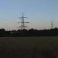 Pylons in the dusk, Pizza at the Village Hall, Brome, Suffolk - 24th June 2022