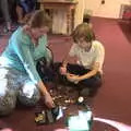 Isobel and Harry do Lego on the floor, Pizza at the Village Hall, Brome, Suffolk - 24th June 2022