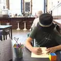 Fred does a drawing made up of lips, Art at The Bank, Eye, Suffolk - 17th August 2022