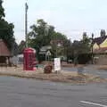 A red K6 phonebox on the green at Redgrave, The BSCC at the Cross Keys, Redgrave, Suffolk - 25th August 2022